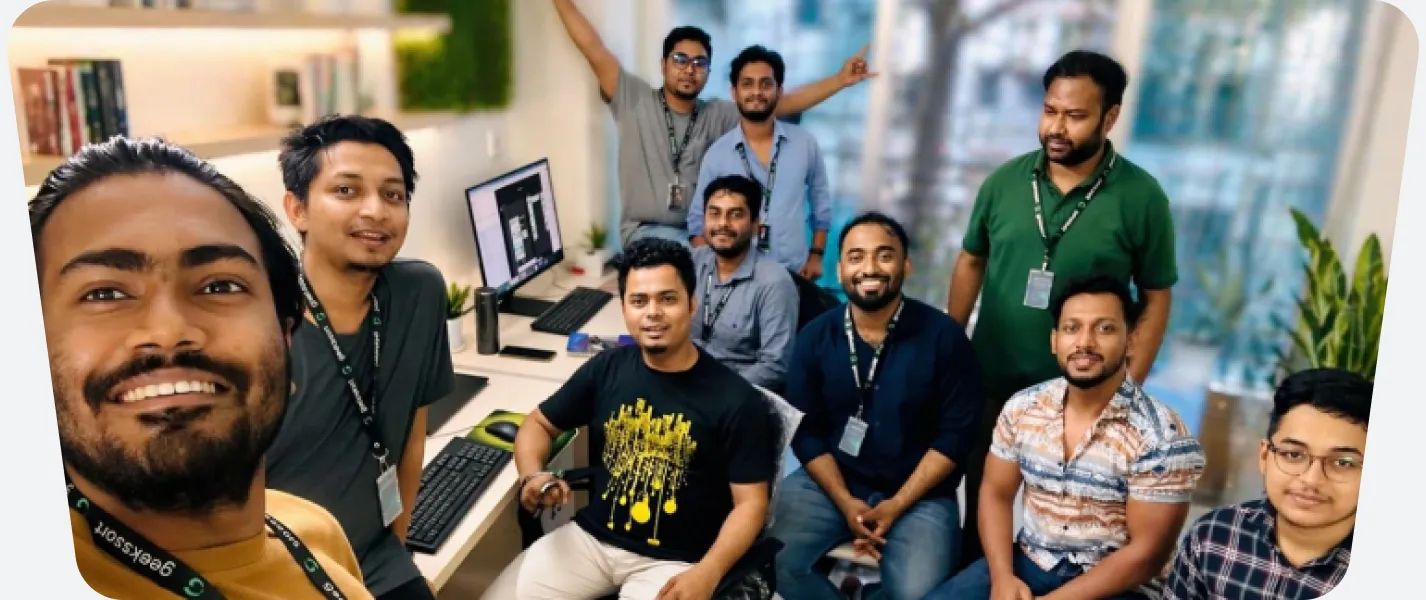 The Geekssort team together in the Dhaka office
