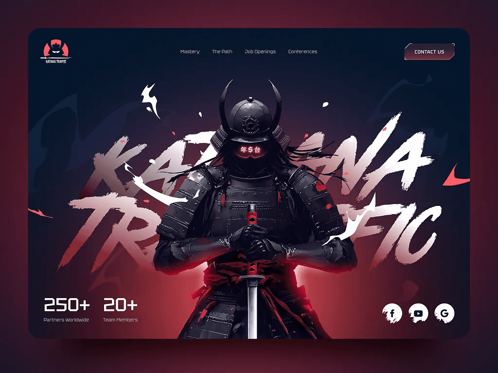 Landing page for an esports tournament brand