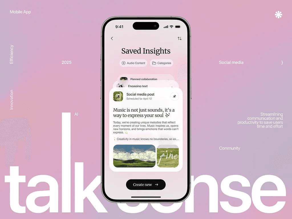 Saved insights feed of a personal finance app
